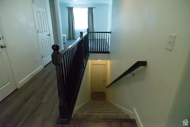 63 N Canyon Maple Rd, Vineyard, UT 84059 - stairway featuring baseboards and wood finished floors