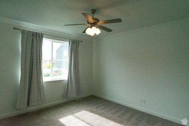 63 N Canyon Maple Rd, Vineyard, UT 84059 - carpeted empty room with ornamental molding and a ceiling fan