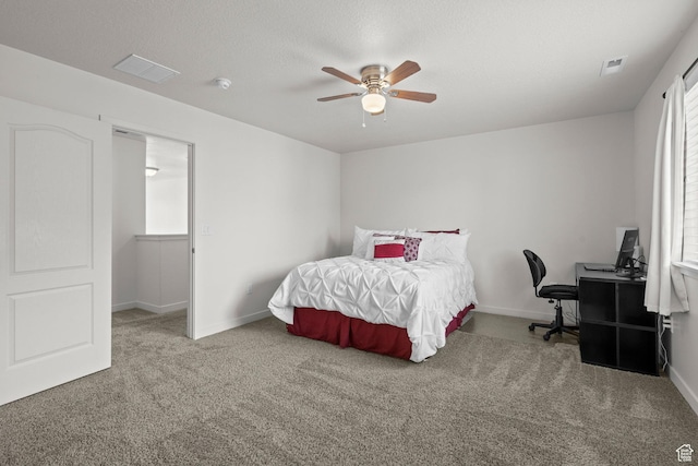 5423 W Black Hills Ln, Herriman, UT 84096 - bedroom with carpet floors, a ceiling fan, and a desk