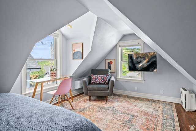 915 Norfolk Ave, Park City, UT 84060 - bedroom with vaulted ceiling and wood finished floors