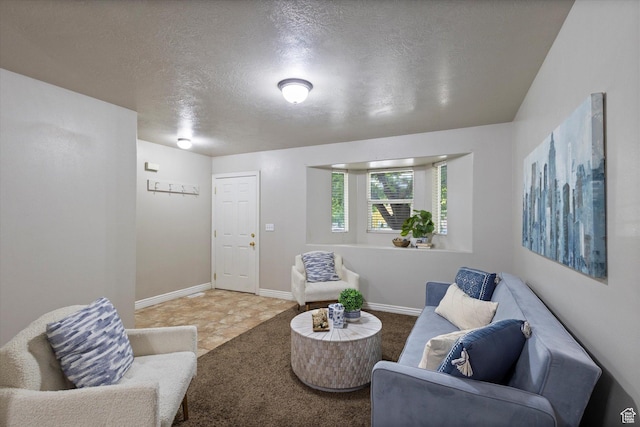 10 S 1000 E, Payson, UT 84651 - carpeted living area featuring a textured ceiling and baseboards