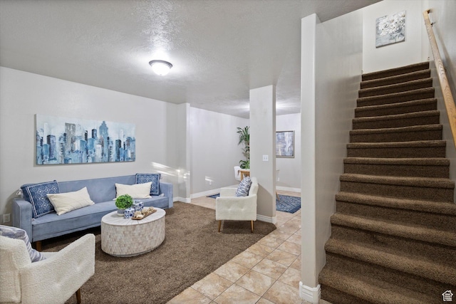 10 S 1000 E, Payson, UT 84651 - living area with stairs, light tile patterned flooring, and a textured ceiling