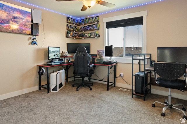 5194 Hedgerose Dr, Herriman, UT 84096 - office space with a ceiling fan and carpet