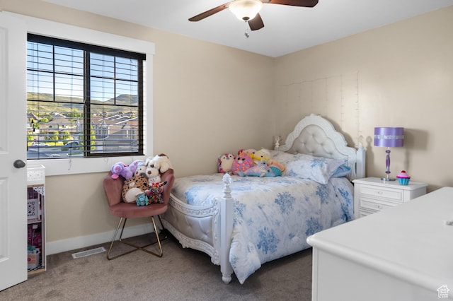 5194 Hedgerose Dr, Herriman, UT 84096 - bedroom with light carpet and a ceiling fan
