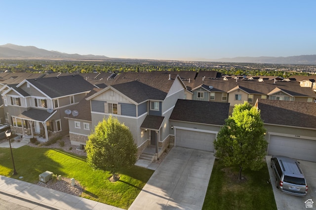 5194 Hedgerose Dr, Herriman, UT 84096 - aerial view of residential area featuring a mountainous background