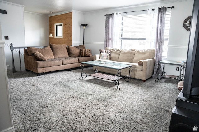 729 W 2300 N, Harrisville, UT 84414 - living area featuring crown molding, plenty of natural light, and carpet