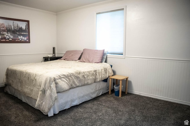 729 W 2300 N, Harrisville, UT 84414 - bedroom with wainscoting, carpet flooring, and crown molding