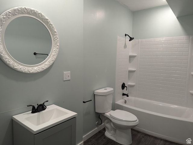 57 N Midland Dr, Saratoga Springs, UT 84045 - bathroom with wood finished floors, shower / washtub combination, and vanity
