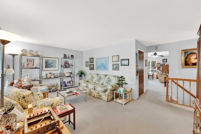 11901 S Maple Ridge Rd, Sandy, UT 84094 - living area with carpet floors and a ceiling fan