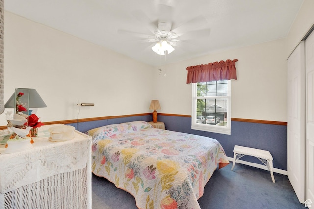 11901 S Maple Ridge Rd, Sandy, UT 84094 - carpeted bedroom with a closet and ceiling fan