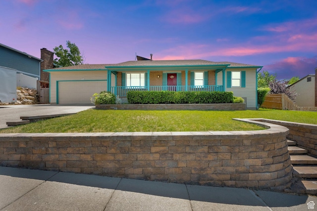 11901 S Maple Ridge Rd, Sandy, UT 84094 - ranch-style home featuring a porch, an attached garage, and driveway
