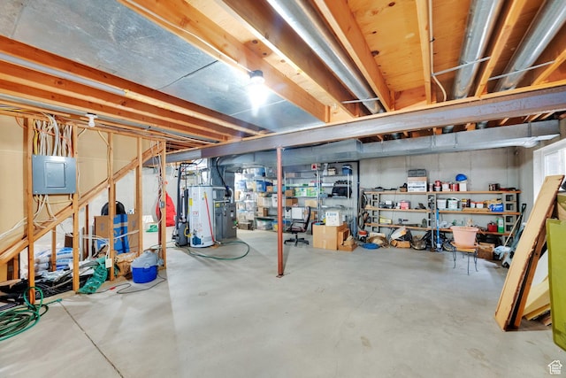 11901 S Maple Ridge Rd, Sandy, UT 84094 - unfinished below grade area featuring gas water heater and electric panel