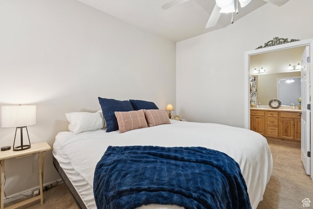 1676 E 1080 S, Provo, UT 84604 - bedroom with light carpet, connected bathroom, and ceiling fan