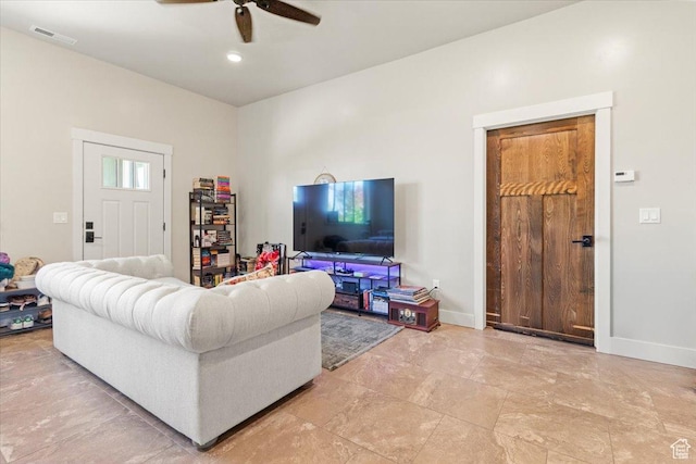 1145 W 500 N, Manti, UT 84642 - living area with ceiling fan and baseboards