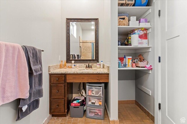 1145 W 500 N, Manti, UT 84642 - bathroom with vanity and brick patterned flooring
