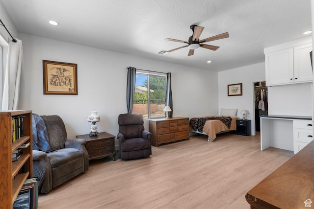 586 N 360 W, La Verkin, UT 84745 - living room featuring light wood finished floors, ceiling fan, and recessed lighting