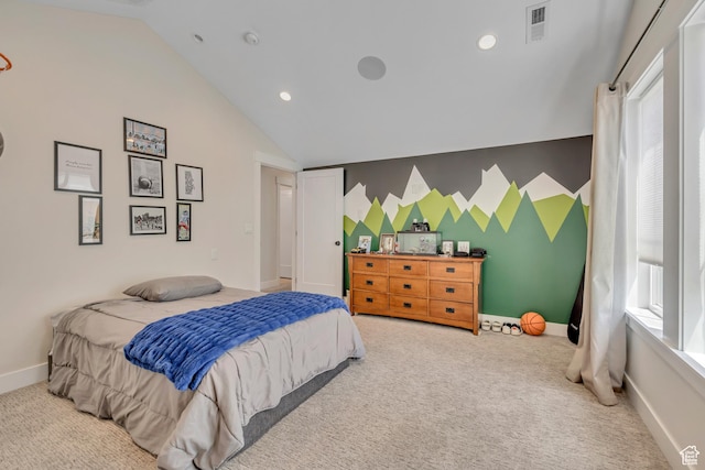 2040 E Lambourne Ave, Millcreek, UT 84109 - carpeted bedroom featuring vaulted ceiling and recessed lighting