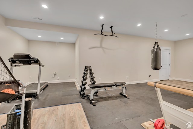 2040 E Lambourne Ave, Millcreek, UT 84109 - workout room featuring baseboards and recessed lighting