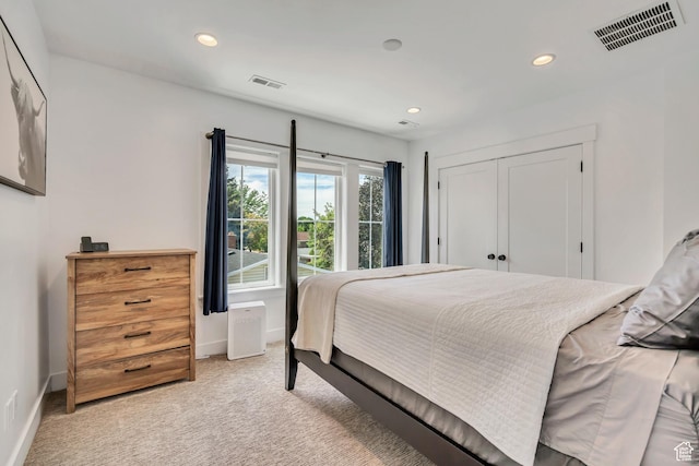 2040 E Lambourne Ave, Millcreek, UT 84109 - bedroom featuring recessed lighting, light colored carpet, and a closet
