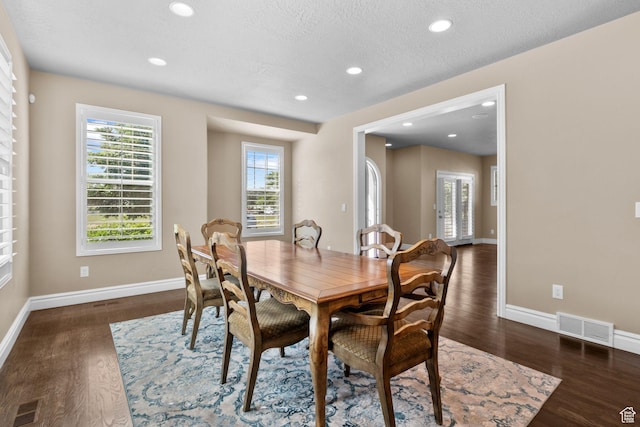 4892 W Veeroma Way S, Jordan, UT 84009 - dining room with wood finished floors, recessed lighting, and a textured ceiling