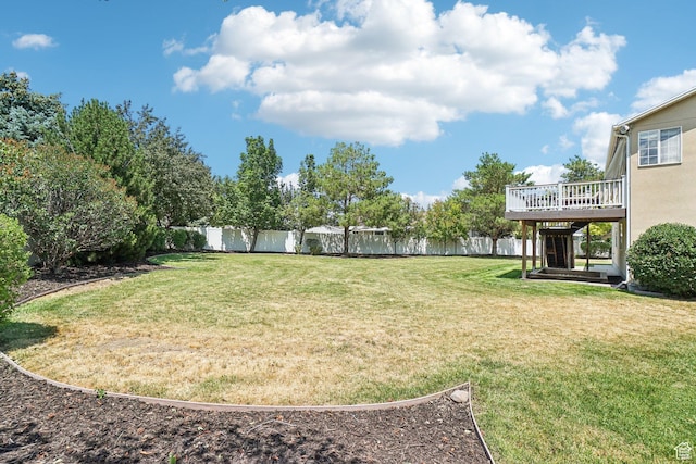 4964 Boulder Glen Cir, West Jordan, UT 84088 - fenced backyard featuring a deck