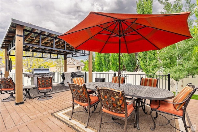 12937 S Old Country Ct W, Riverton, UT 84065 - wooden deck with outdoor dining space and grilling area