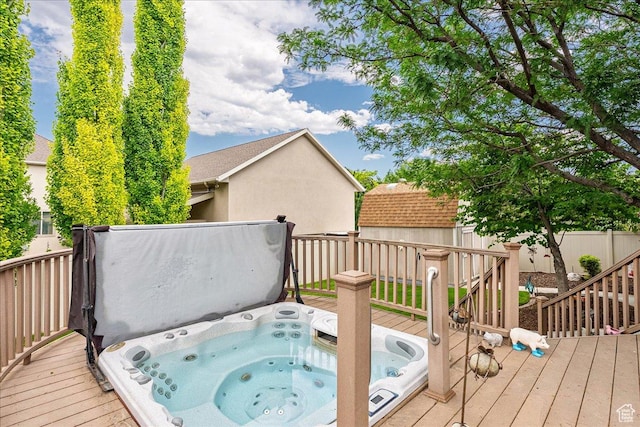 12937 S Old Country Ct W, Riverton, UT 84065 - deck with a covered hot tub