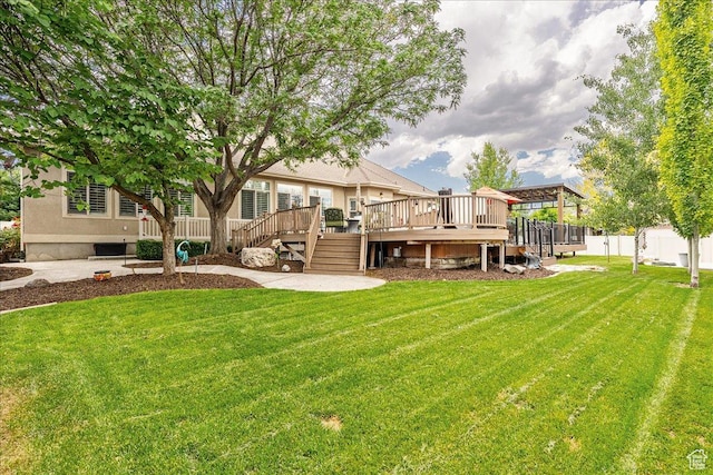 12937 S Old Country Ct W, Riverton, UT 84065 - view of yard with a wooden deck