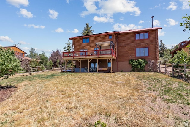 6385 Mountain View Dr, Park City, UT 84098 - back of property with a deck and log siding