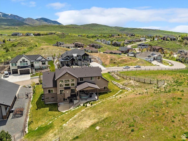 6167 N Hidden Hills Dr, Mountain Green, UT 84050 - aerial view of residential area featuring a mountainous background