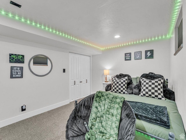 4332 W Losee Dr, West Valley City, UT 84120 - bedroom with carpet flooring, a closet, and recessed lighting