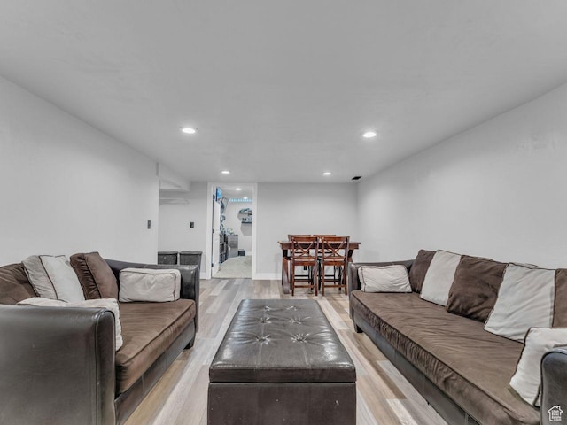 4332 W Losee Dr, West Valley City, UT 84120 - living room featuring light wood-type flooring and recessed lighting