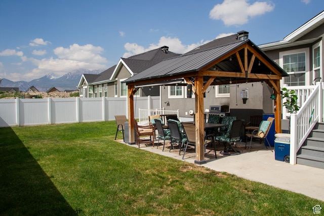 1415 N 3300 W, Provo, UT 84601 - back of house with a gazebo, a fenced backyard, a patio area, and a mountain view