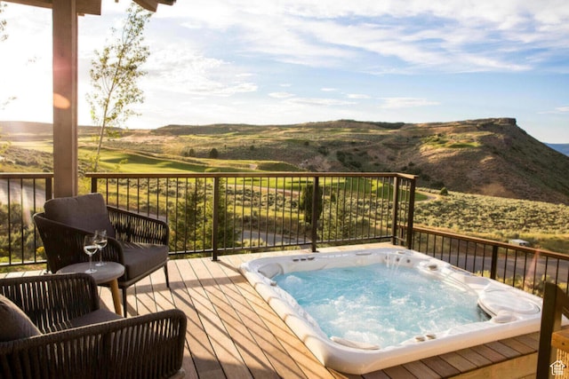 7394 E Moon Light Dr Unit 326A, Heber City, UT 84032 - wooden terrace featuring a mountain view