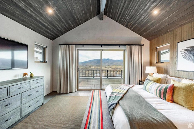 7394 E Moon Light Dr Unit 326A, Heber City, UT 84032 - bedroom featuring access to exterior, a mountain view, and recessed lighting