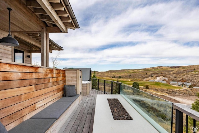 7394 E Moon Light Dr Unit 326A, Heber City, UT 84032 - wooden terrace featuring a mountain view