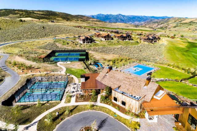 7394 E Moon Light Dr Unit 326A, Heber City, UT 84032 - aerial view of a pool area and a mountainous background