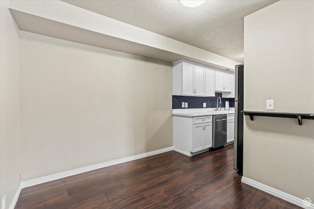 88 W 50 S Unit C9, Centerville, UT 84014 - kitchen with dishwasher, dark wood finished floors, white cabinetry, light countertops, and a textured ceiling