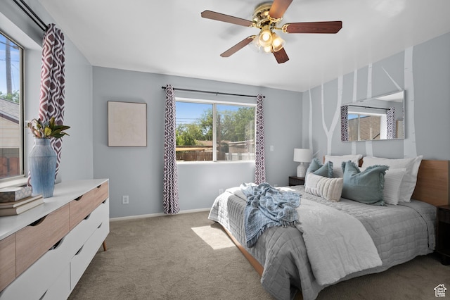 817 N Catherine St, Salt Lake City, UT 84116 - bedroom with multiple windows, carpet flooring, and ceiling fan