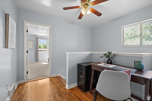 817 N Catherine St, Salt Lake City, UT 84116 - office featuring ceiling fan and wood finished floors