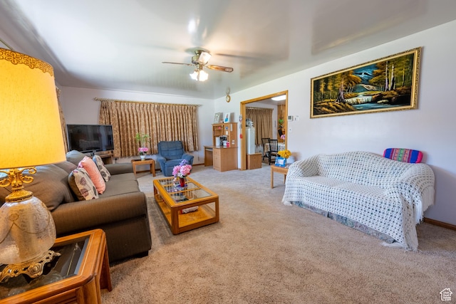 115 N Main St, Malad City, ID 83252 - carpeted living room featuring ceiling fan