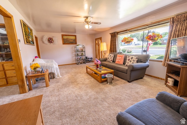 115 N Main St, Malad City, ID 83252 - living area with a ceiling fan and carpet
