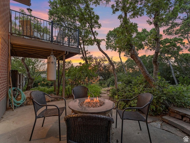3645 E Fortuna Cir, Salt Lake City, UT 84124 - view of patio / terrace featuring an outdoor fire pit