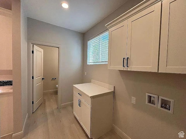 840 N Twin Lakes Dr Unit 414, St George, UT 84790 - washroom with cabinet space, hookup for a washing machine, light wood-style floors, and recessed lighting