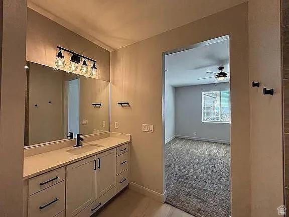 840 N Twin Lakes Dr Unit 414, St George, UT 84790 - bathroom featuring vanity and ceiling fan