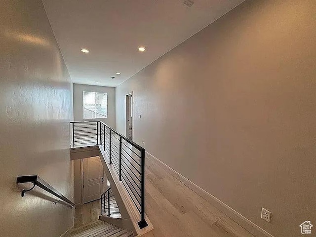 840 N Twin Lakes Dr Unit 414, St George, UT 84790 - staircase featuring wood finished floors and recessed lighting