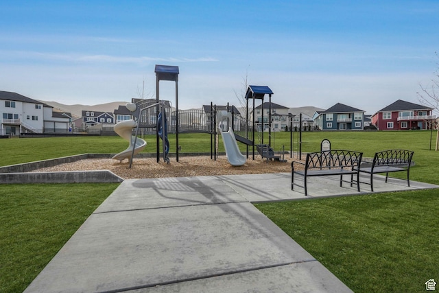 4821 W Juniper Bend Cir Unit 101, Herriman, UT 84096 - community jungle gym with a residential view and a yard