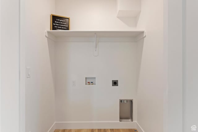 1695 W 2770 S Unit 203, Syracuse, UT 84075 - laundry area with washer hookup, light wood finished floors, and electric dryer hookup