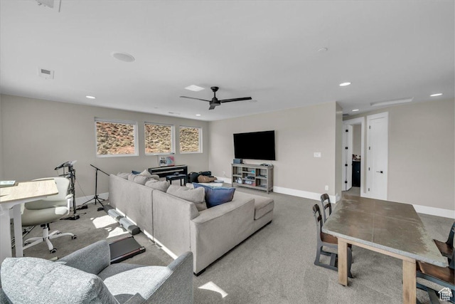 385 E Entrada Dr, Virgin, UT 84779 - carpeted living area with recessed lighting and ceiling fan