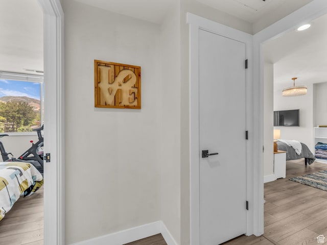 777 E S Temple Unit 5A, Salt Lake City, UT 84102 - hall with wood finished floors and recessed lighting